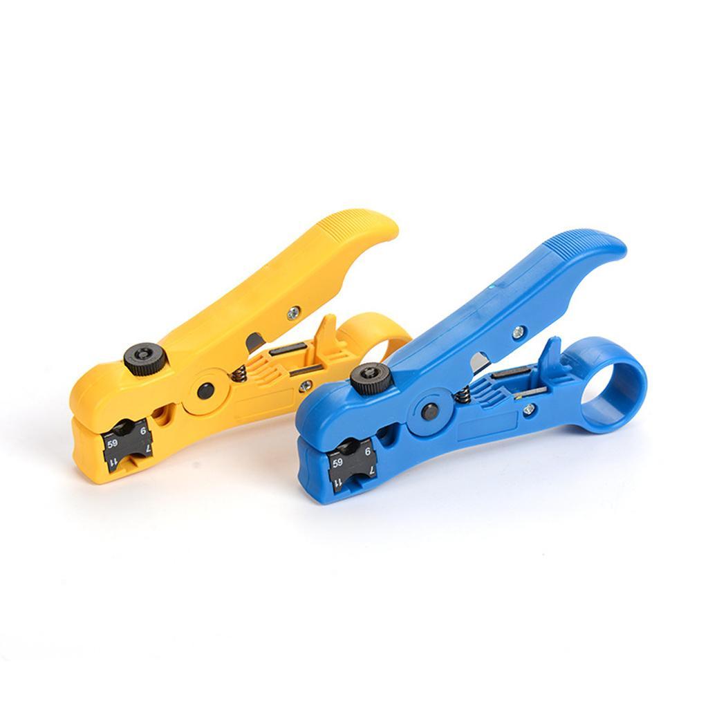 Rotary Coaxial Cable Wire Cutter Stripping Tool RG69/6/11/7 Stripper Yellow
