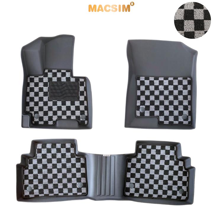 Thảm Lót Sàn 2 Lớp TPE Macsim Huyndai Tucson 2022+ Chuẩn Form, Bền, Không Mùi ( dệt thô caro 2 lớp sd3 ct)
