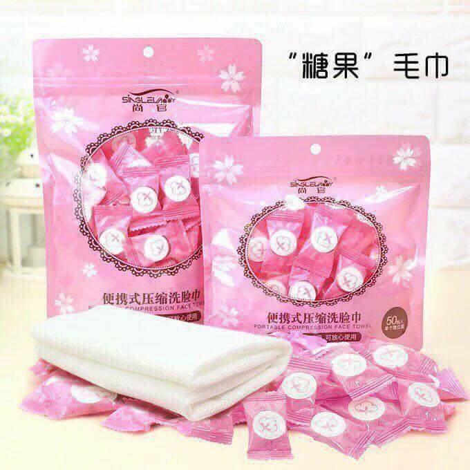 Gói 30 Viên khăn giấy nén cao cấp dạng viên kẹo