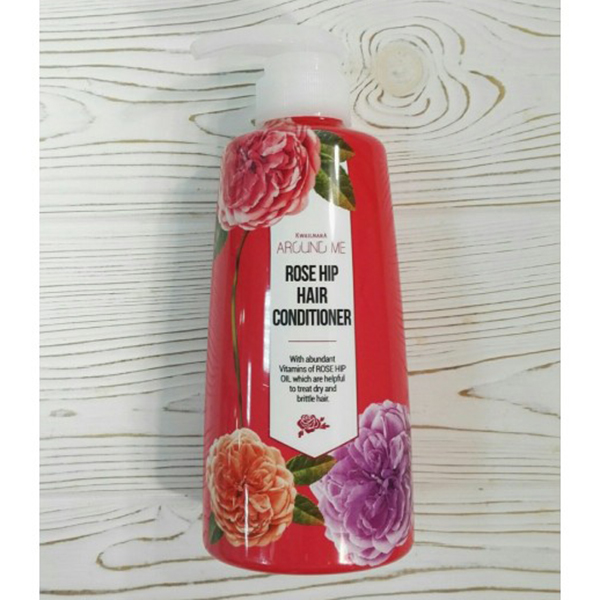 Dầu gội hoa hồng Around Me Rose Hip Hair Shampoo Hàn Quốc 500ml + Móc khóa