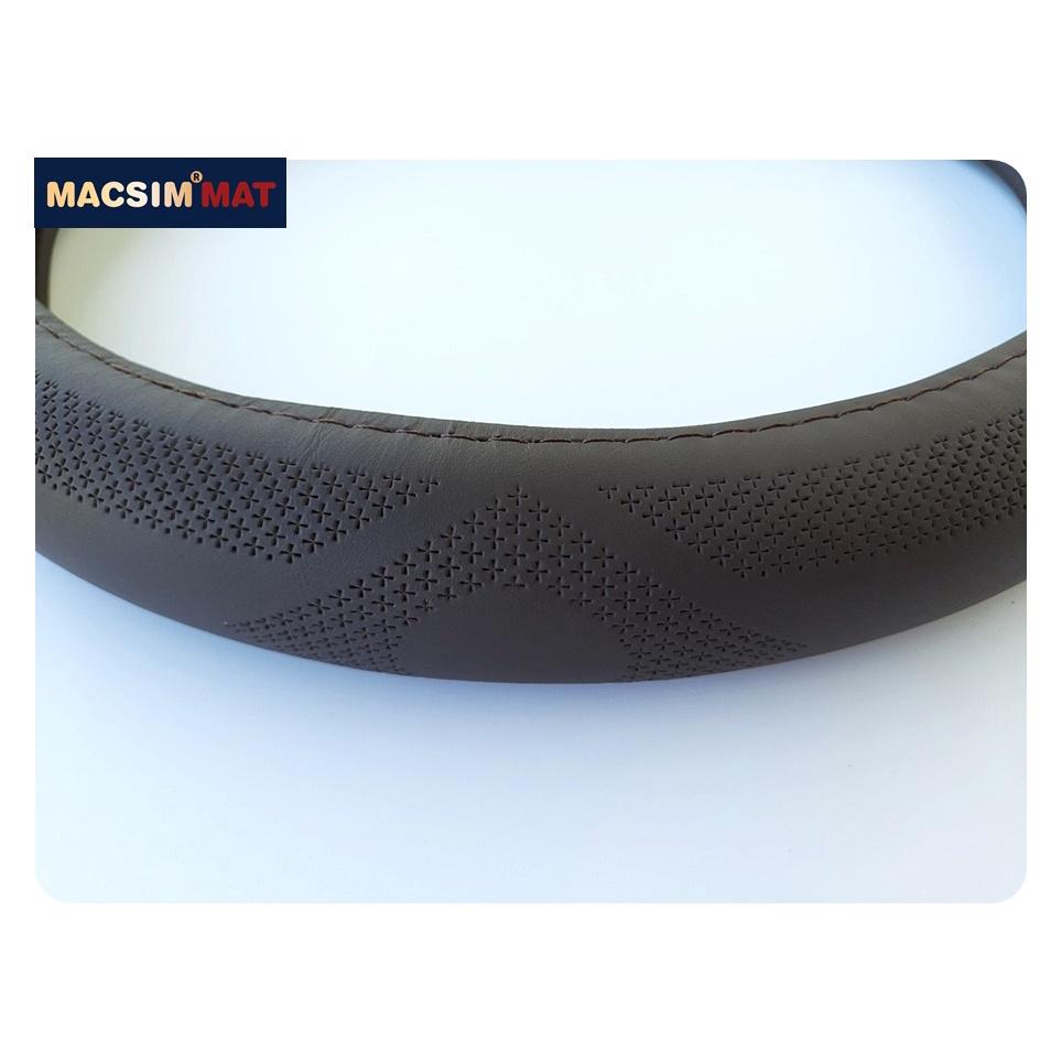 Bọc vô lăng cao cấp L631 chất liệu da thật - Khâu tay 100% size M -  nhãn hiệu Macsim mã L631