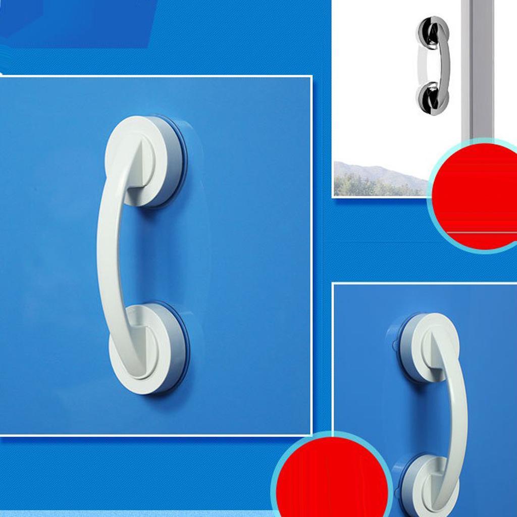 2xStrong Suction Cup Cabinet Handle Glass Door Pull Window Knob Decor Silver L