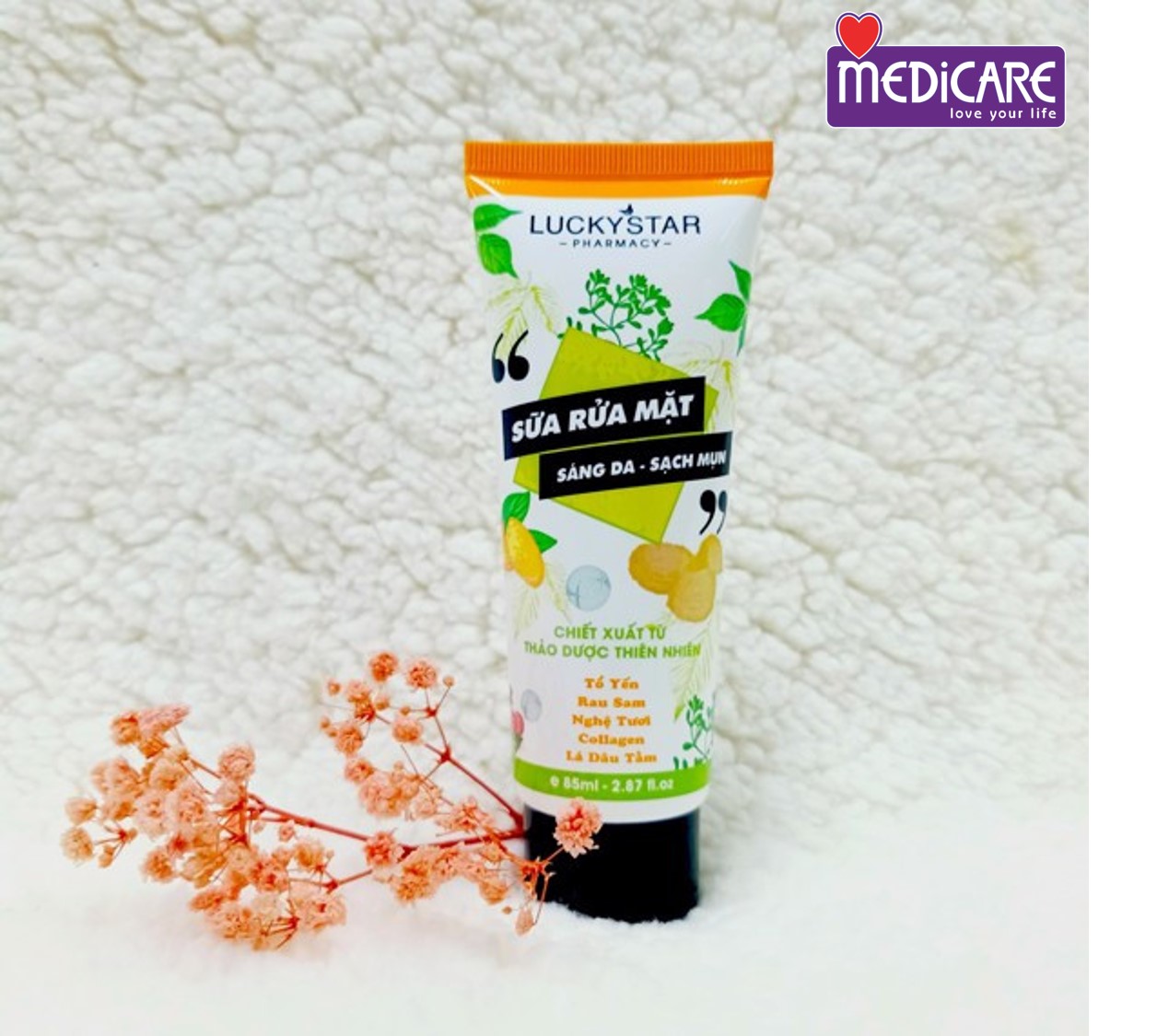 0132078 Sữa Rửa Mặt LUCKY STAR Thảo Dược Ngừa Mụn 85ml