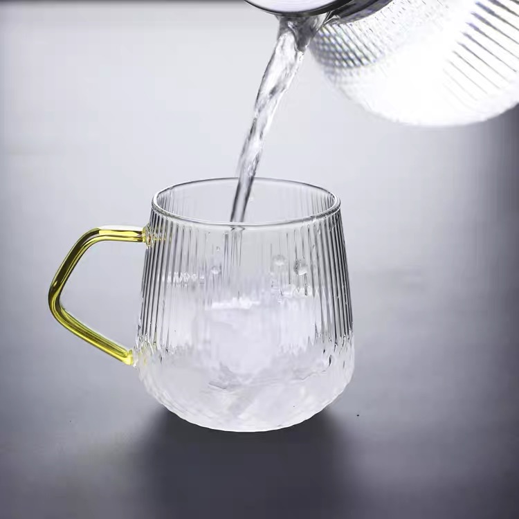 Bộ bình 6 cốc thuỷ tinh vân sọc đáy trụ cao cấp, sang trọng - ABD