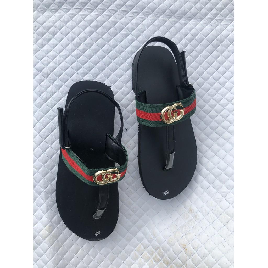 Sandal nam nữ đế đen quai hậu dù size từ 35 nữ đến 43 nam đủ màu đủ size có thể bỏ quai làm dép