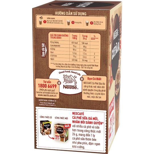 [Tặng 1 túi thời trang đa năng] Combo 2 hộp cà phê sữa Nescafé cà phê sữa đá (Hộp 10 gói x 24 g)