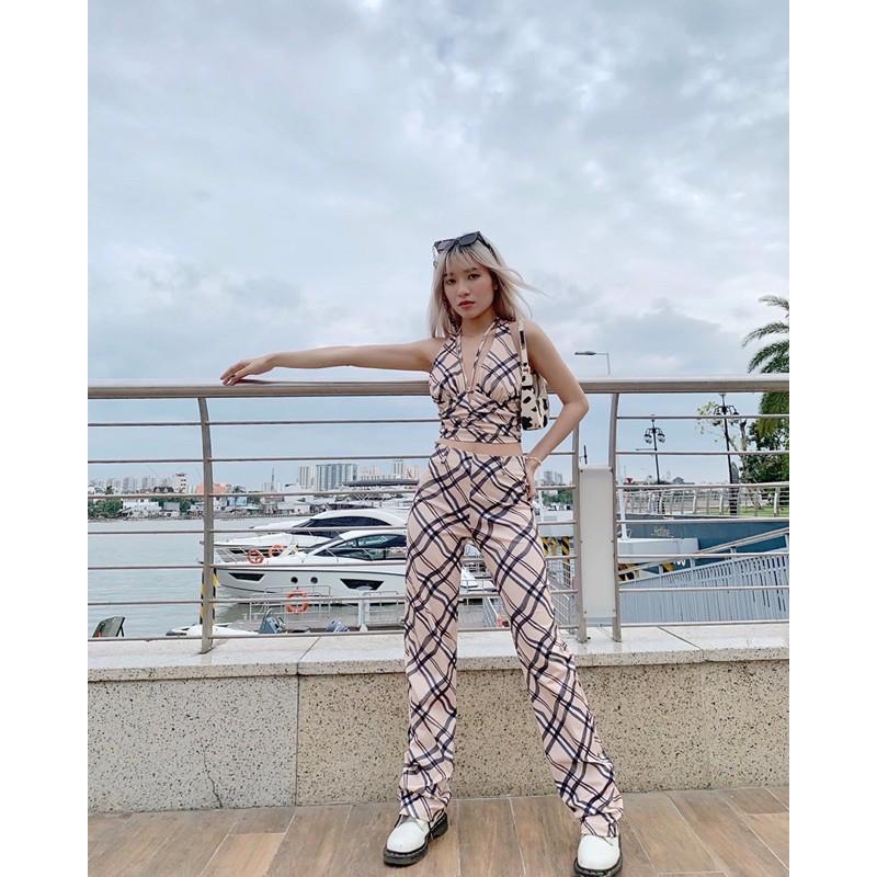 Set đồ Brown Hailey - Bộ đồ caro kiểu