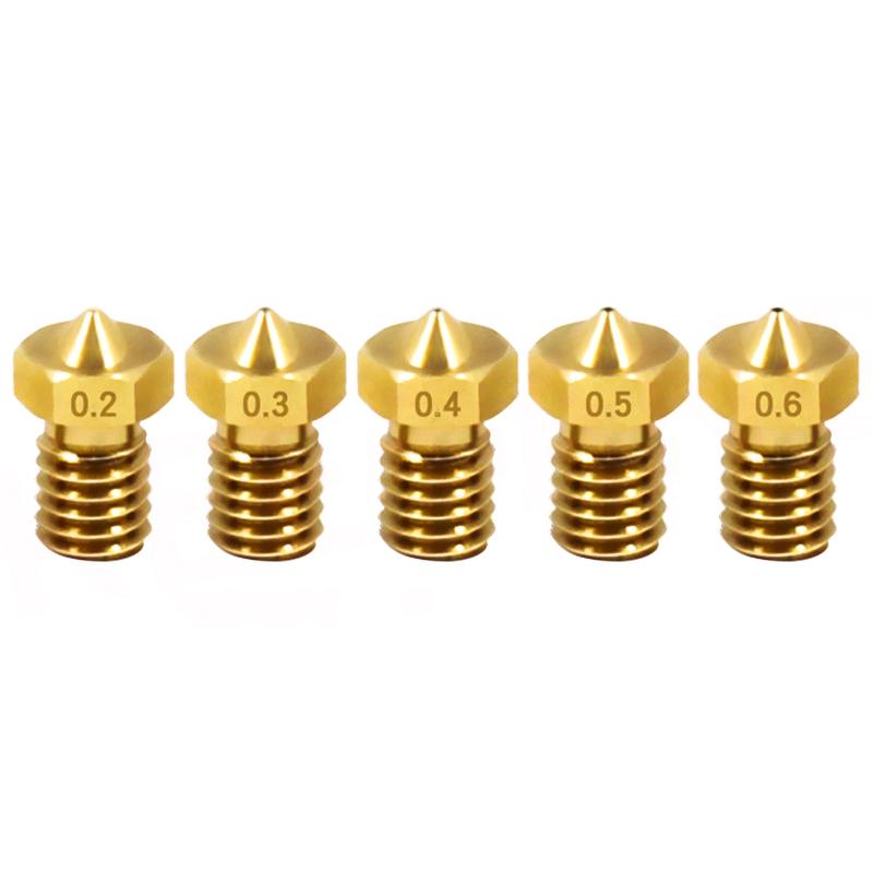 5/10 Chiếc Mới E3D V5 V6 Đầu Phun Bằng Đồng Đầu Cho 3D Máy In Cập Nhật Đầu Phun 0.2/0.3/0.4/0.5/0.6/0.8/1.0Mm
