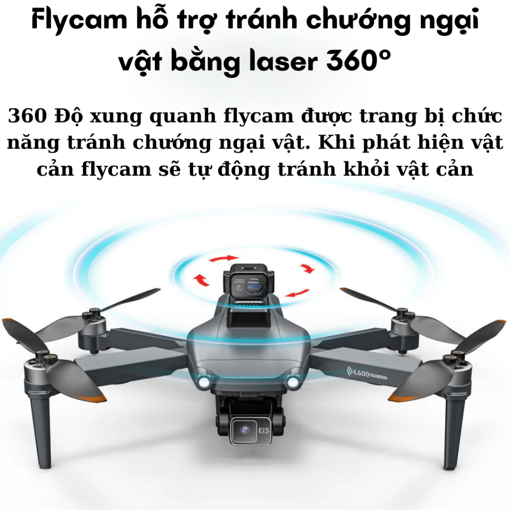 Máy Bay Flycam Camera 8k L600 Pro Max Có GPS Cảm Biến Chống Va Chạm, Gimbal Chống Rung 3 Trục, Động Cơ Không Chổi Than - Hàng Chính Hãng