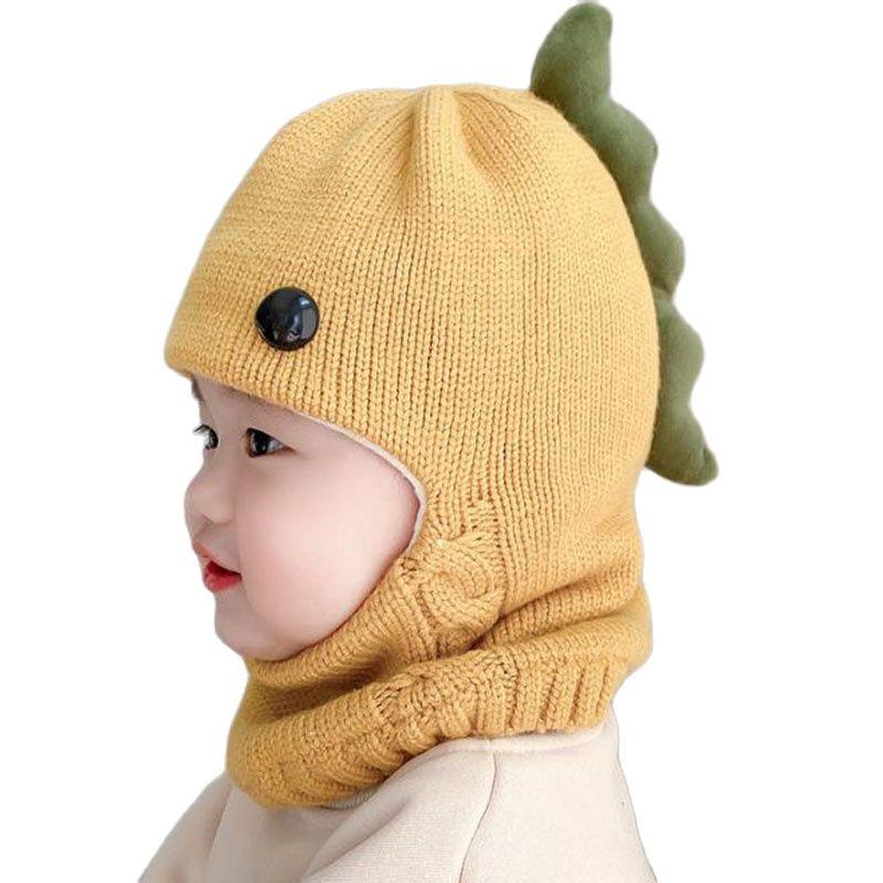Doitbest Mùa Đông Đan Cho Bé Nón Len Khăn Quàng 1 Nón Bé Gái Bé Trai Beanies Mũ Ấm Áp Khủng Long Earflap Nón dành Cho Trẻ Em