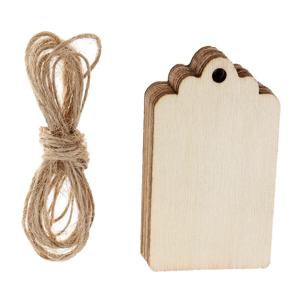 10Pieces Unfinished Wood Tags Wooden Gift Tags With 1 Bag Dried Flowers