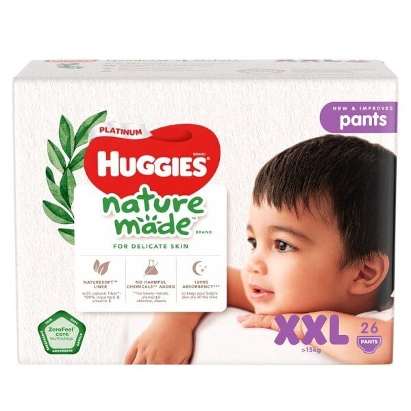 Tã/Bỉm quần siêu cao cấp Huggies Platinum Nature Made size XXL26