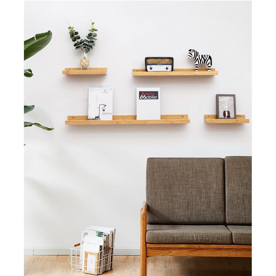 Set 3 Kệ gỗ treo tường trang trí phòng ngủ để đồ lưu niệm mỹ phẩm giá sách cây cảnh mini