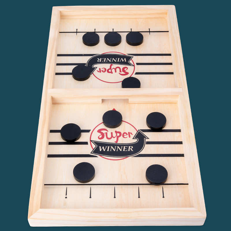 Cờ Búng Bắn Bi Xuyên Lỗ Đối Kháng Chính Hãng Amalife - Chọn Size - Foosball Winner, Sling Puck – Bộ Cờ Ice Hockey Bằng Gỗ Cao Cấp