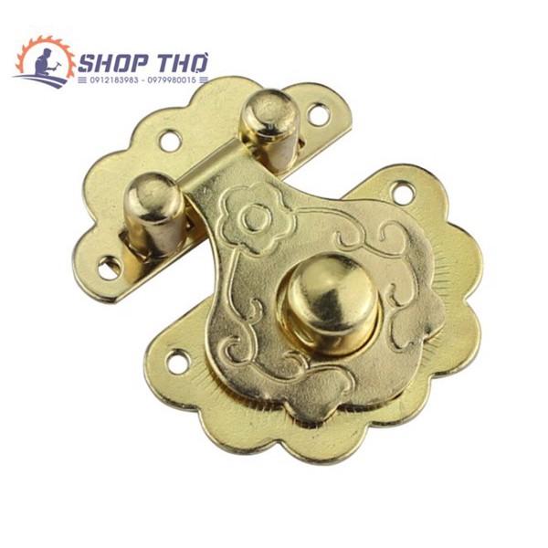 Khóa hộp in hoa mầu vàng S40 KT 36x40mm