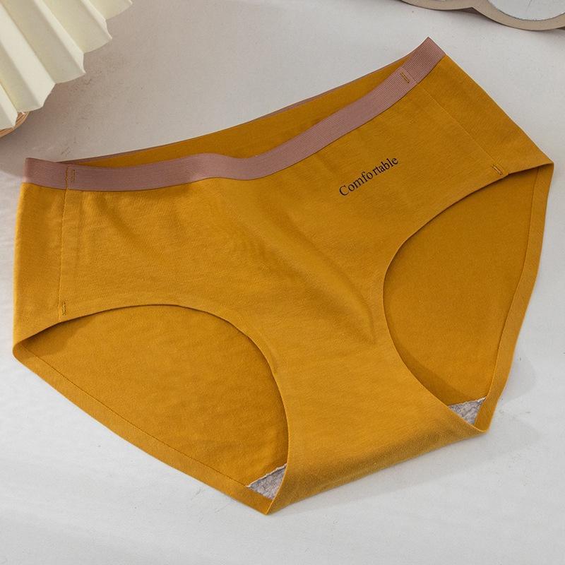 Quần lót Cotton Comfortable caocấp, thông hơi, mỏng mát,cogiãn tốt, nhiều màu trang nhã trẻ trung Nữ Women - Vàng nghệ
