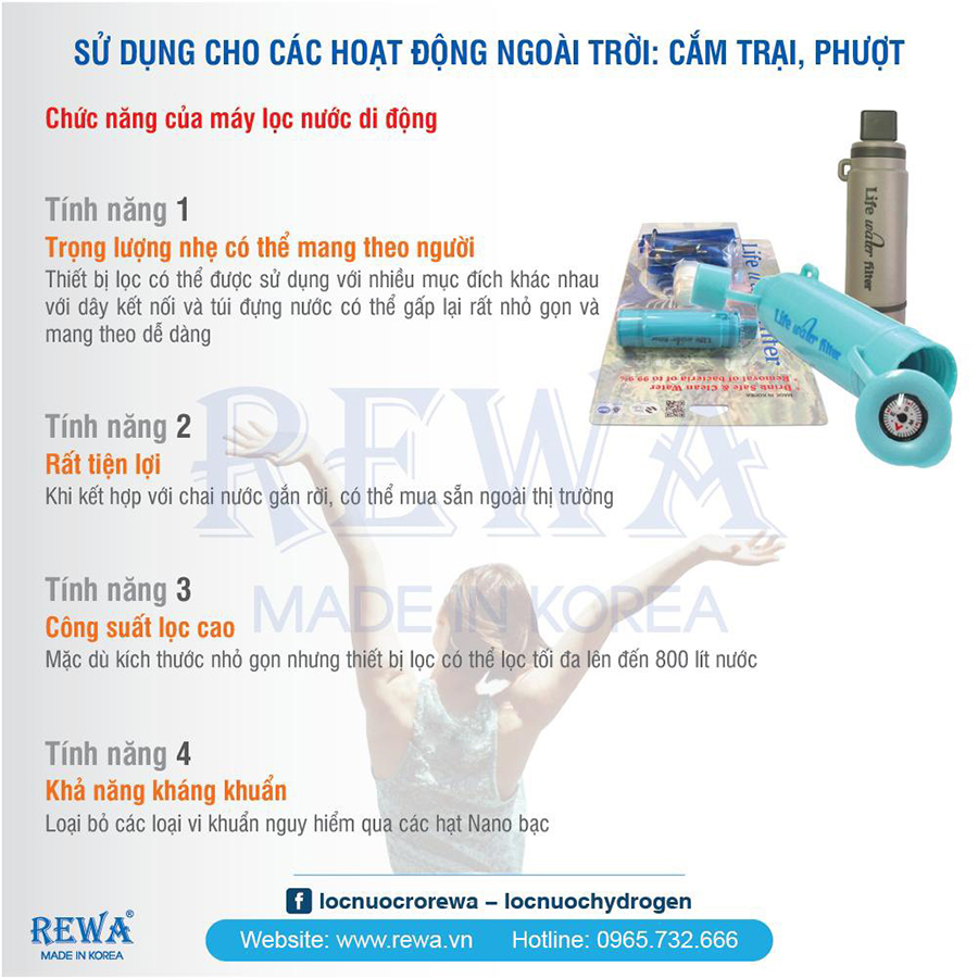 Hệ Thống Lọc Nước Cá Nhân Rewa RW-TF-20 - Hàng Chính Hãng