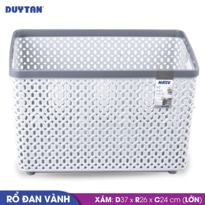 Rổ đan vành lớn nhựa Duy Tân Matsu (37 x 26 x 24 cm) - 12163 - Giao màu ngẫu nhiên - Hàng chính hãng