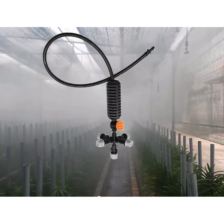 5 Béc Phun Sương Tưới Cây Bộ Đầy Đủ Có Van Khóa Mini Cho Giàn Treo, Nhà Kính