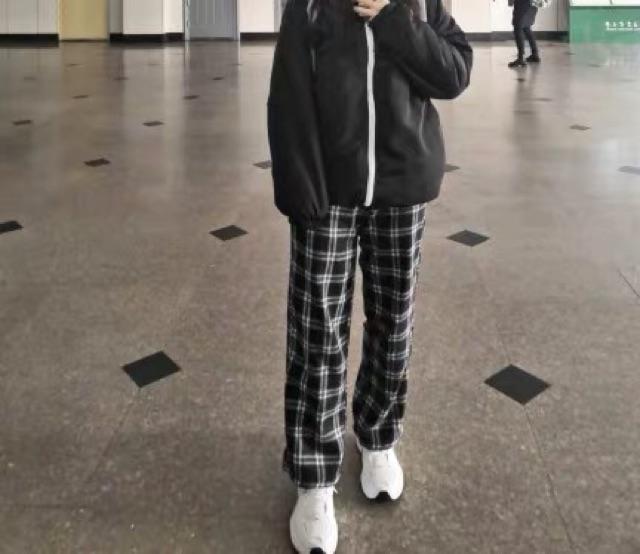 quần plaid pants kẻ caro đen trắng dáng suông ulzzang nam nữ