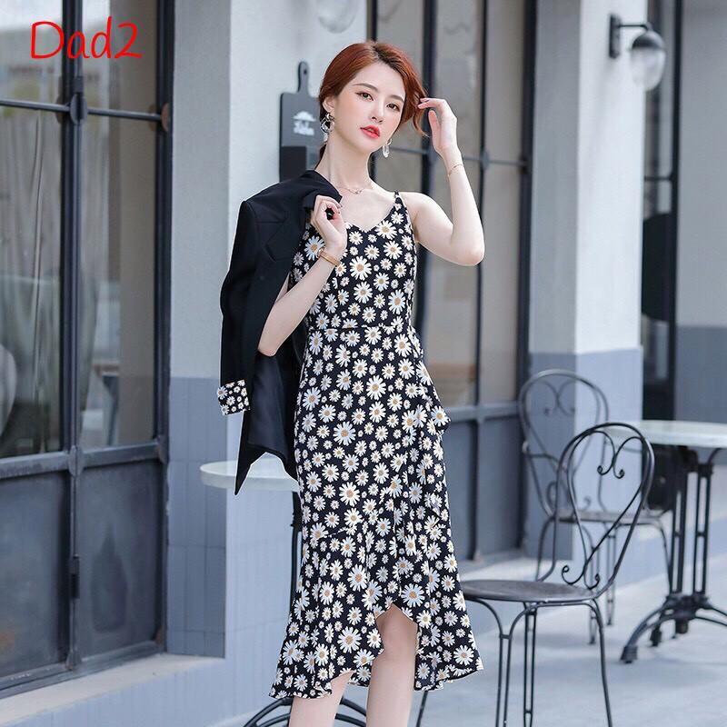 SET ĐẦM KÈM ÁO KHOÁC PHỐI HOA CÚC DUYÊN DÁNG - KS540