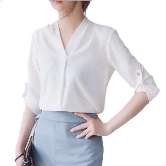 ÁO CỔ V TAY LỠ
