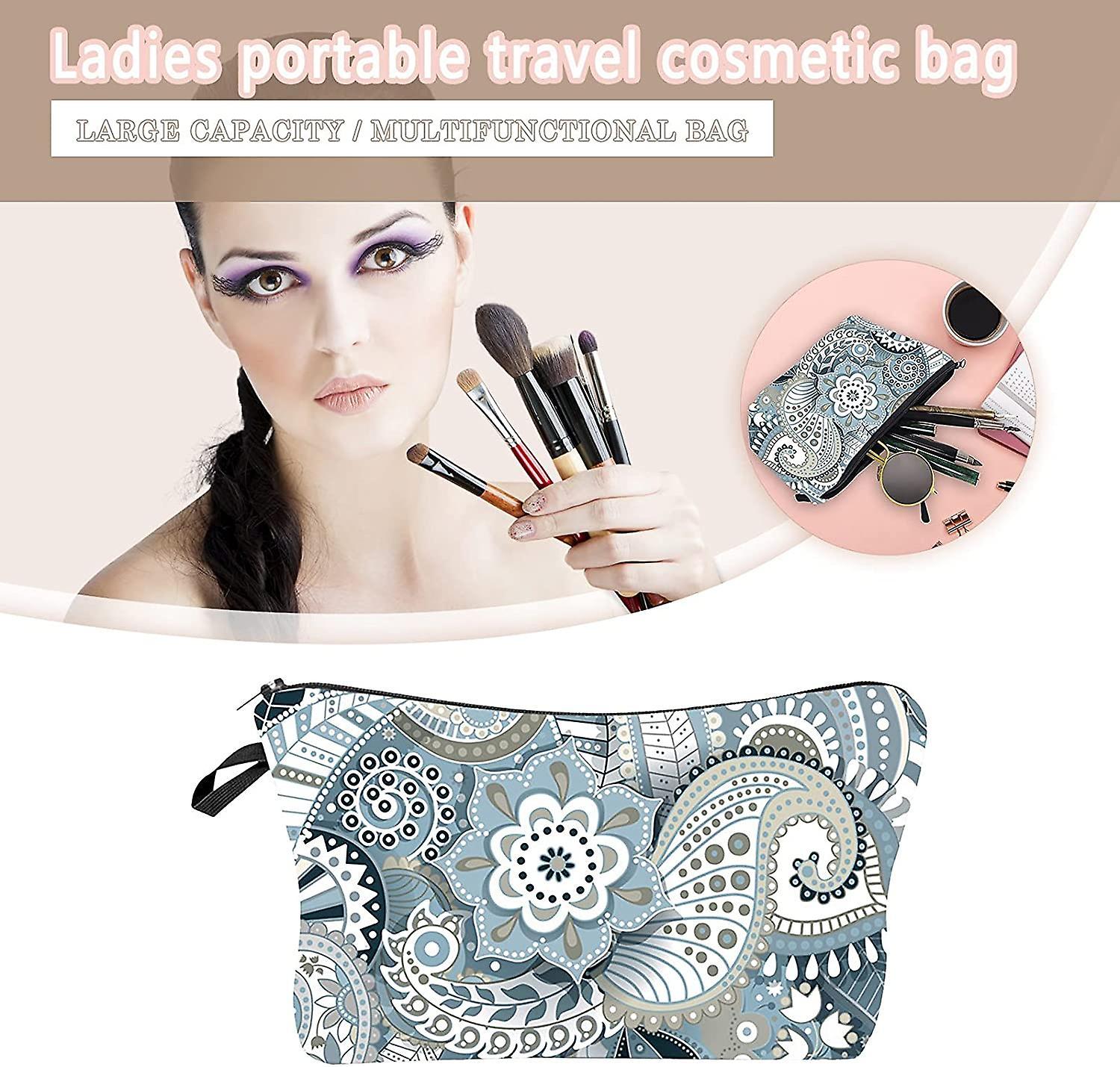 Túi mỹ phẩm đầy màu sắc cổ điển Túi trang điểm nhỏ Bộ dụng cụ nhà vệ sinh với dây kéo cho phụ nữ