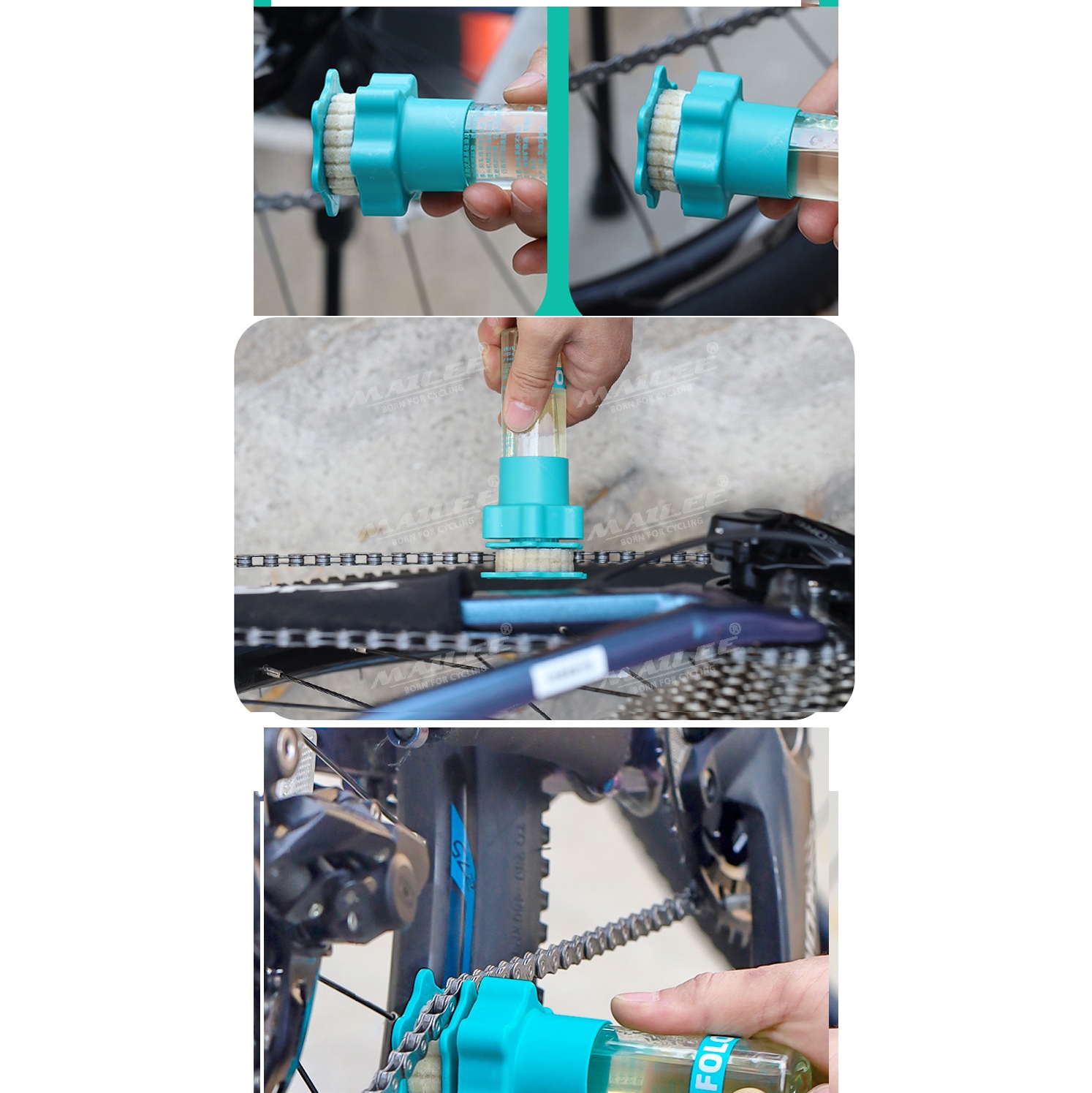 Dầu tra sên xích xe đạp FL-F7 60ml tiện lợi với đầu bông tra dầu riêng, giúp bảo dưỡng và sửa chữa nhanh chóng (kèm khăn) - Mai Lee