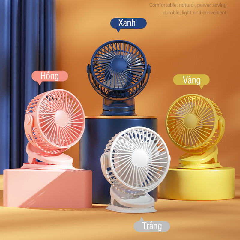 Quạt Mini Để bàn hoặc Kẹp bàn xoay 360 độ chân USB ML-F168