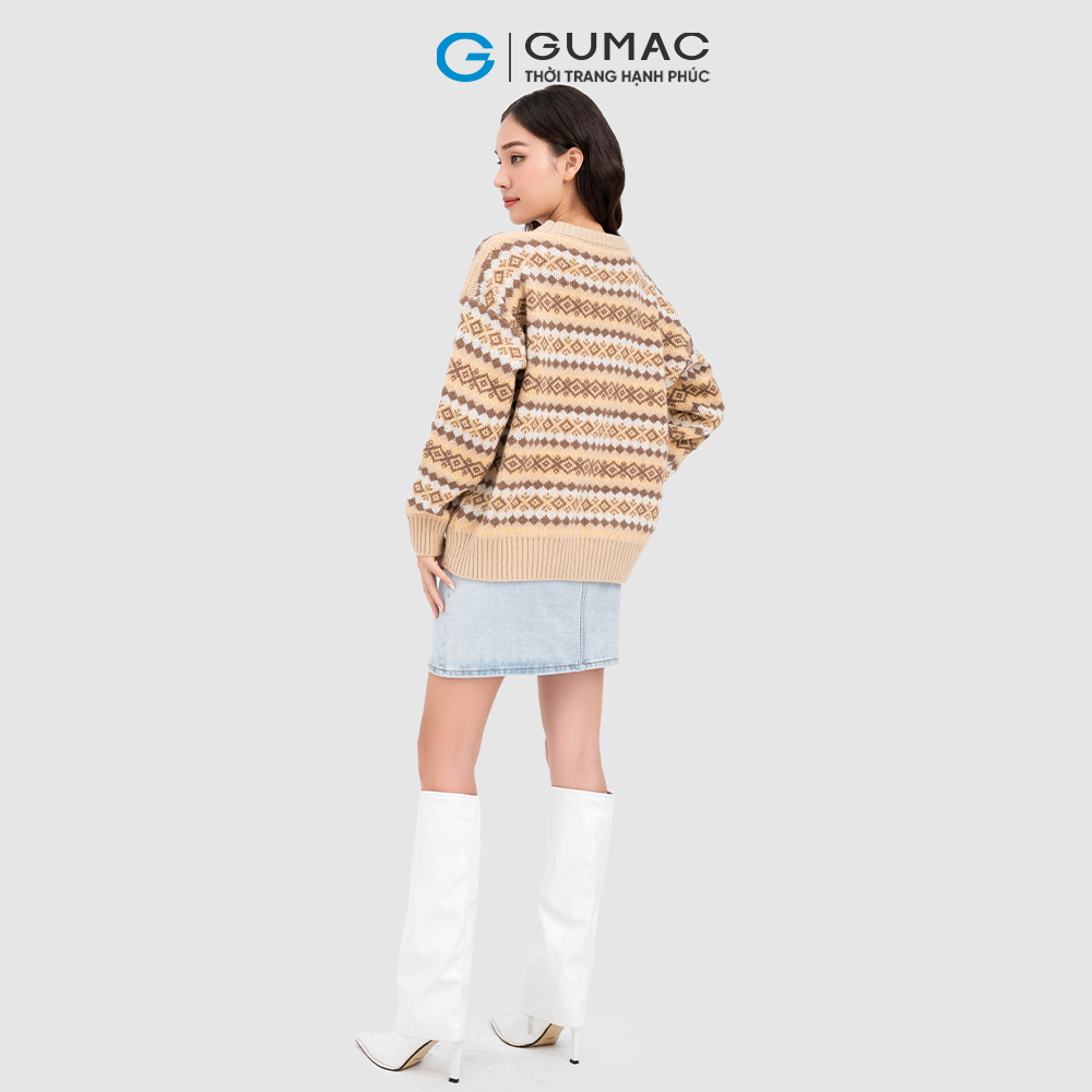 Áo len dệt họa tiết GUMAC AC11094