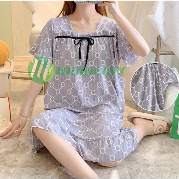 Váy ngủ bầu và sau sinh cho con bú ti BÈO- Đồ đầm mặc nhà Cotton cho mẹ thời trang mùa hè Đẹp Giá Rẻ Bigsize