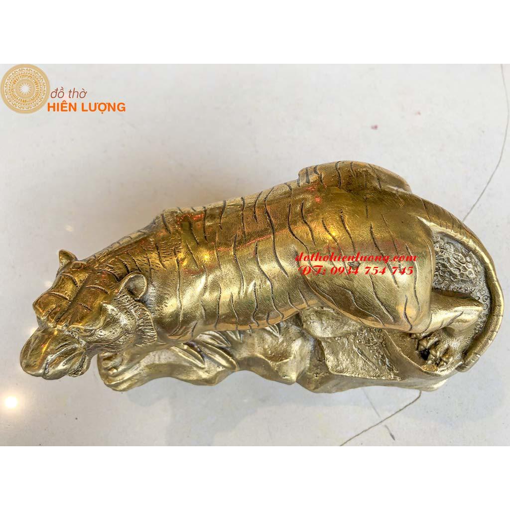 Tượng Hổ Phong Thủy Bằng Đồng Cỡ To Cao 13cm