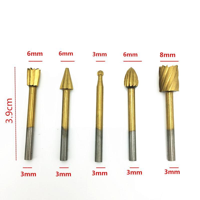 Set of 10pcs 1/8" Shank HSS Router Bits Engraving Carving Rotary Burr File