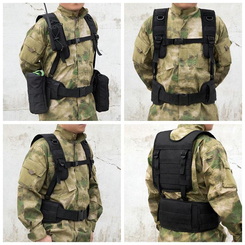Chiến Thuật Quân Sự Dây Quân Đội Airsoft Chiến Đấu Treo Dây Lưng Gear Ngoài Trời Nam Săn Bắn Chiến Tranh Trận Hỗ Trợ Thắt Lưng Có Thể Điều Chỉnh Color: A2-4