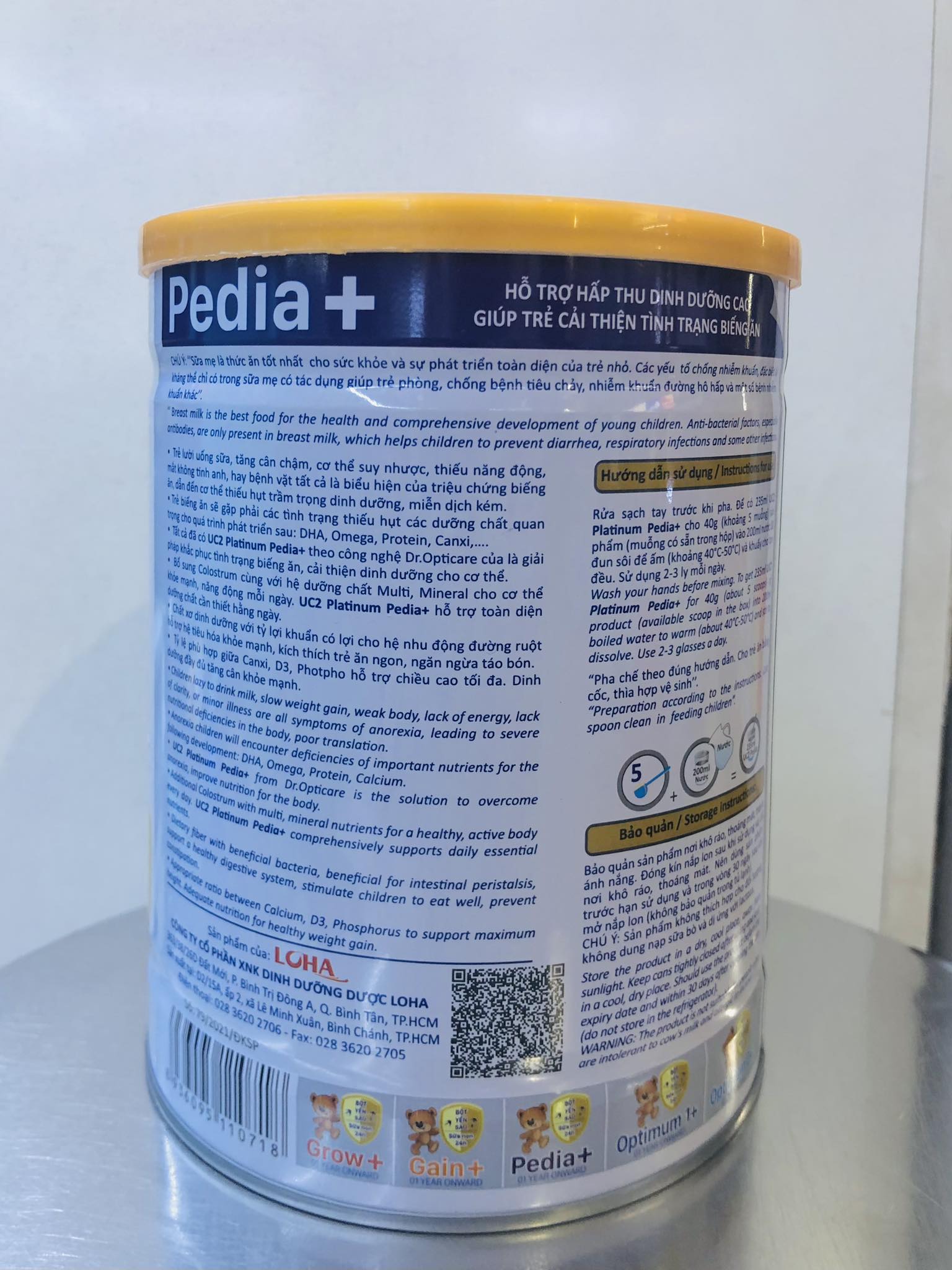 Sữa bột UC2 Platinum Pedia+ lon 800g (giúp bé cải thiện tình trạng biếng ăn, dành cho trẻ từ 1 tuổi trở lên)