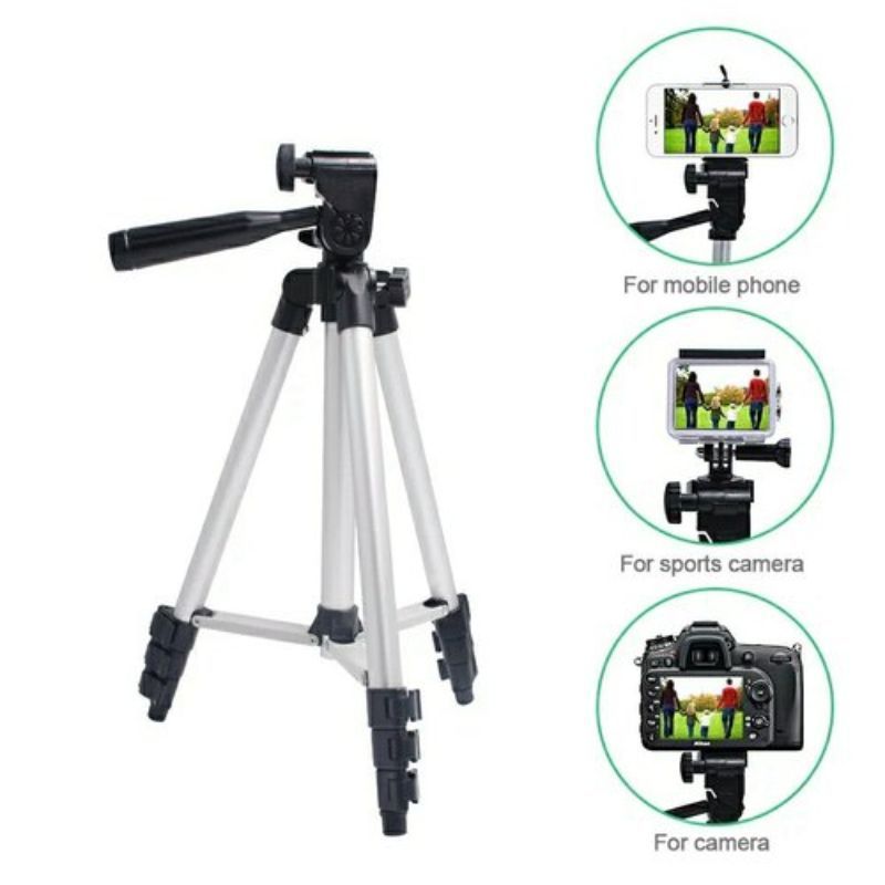 Chân Máy Ảnh, Chân Điện Thoại TRIPOD TF 3110 Chất Liệu Hợp Kim Nhôm, Điều Chỉnh Linh Hoạt Độ Dài Phù Hợp Với Yêu Cầu Người Dùng