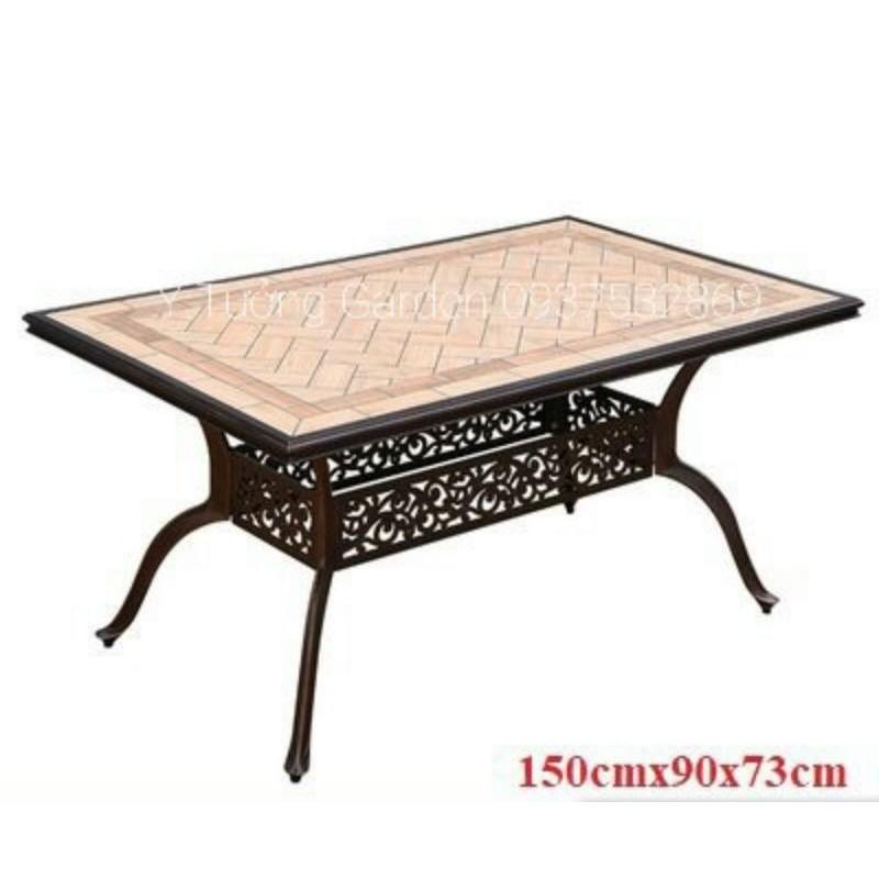 Bộ bàn ăn 8 ghế nhôm đúc cao cấp