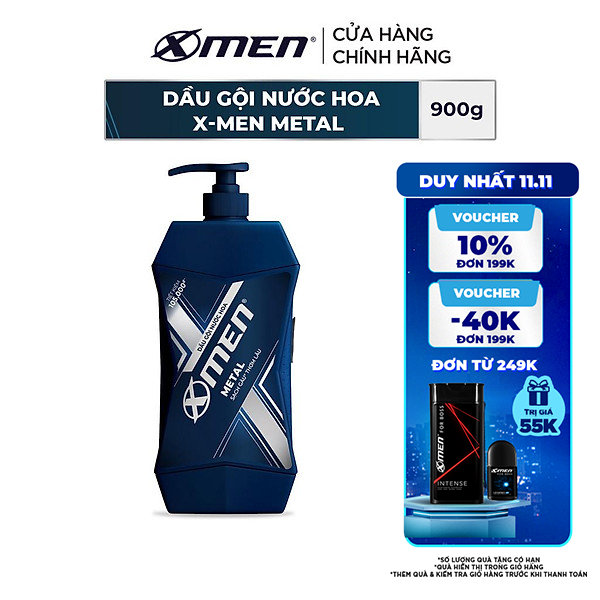 Dầu gội nước hoa X-Men Metal 900g