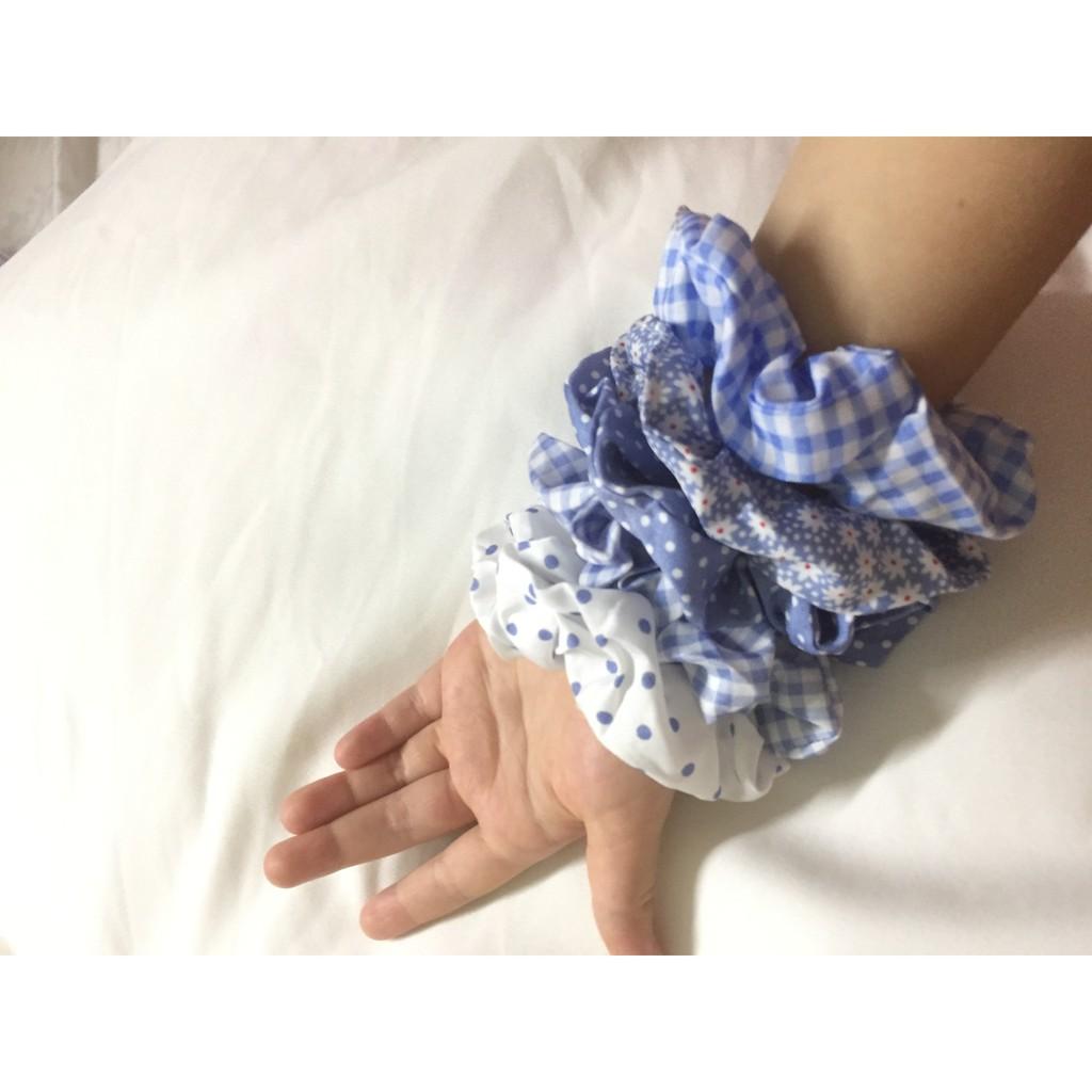 Bộ sưu tập dây cột tóc, dây buộc tóc, vòng cột tóc màu xanh biển