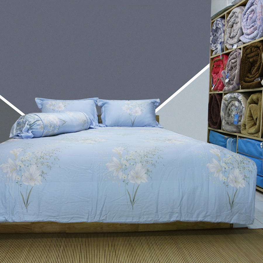Bộ Chăn ga lụa Tencel Cát Cánh Trắng Nekio Nhật Bản