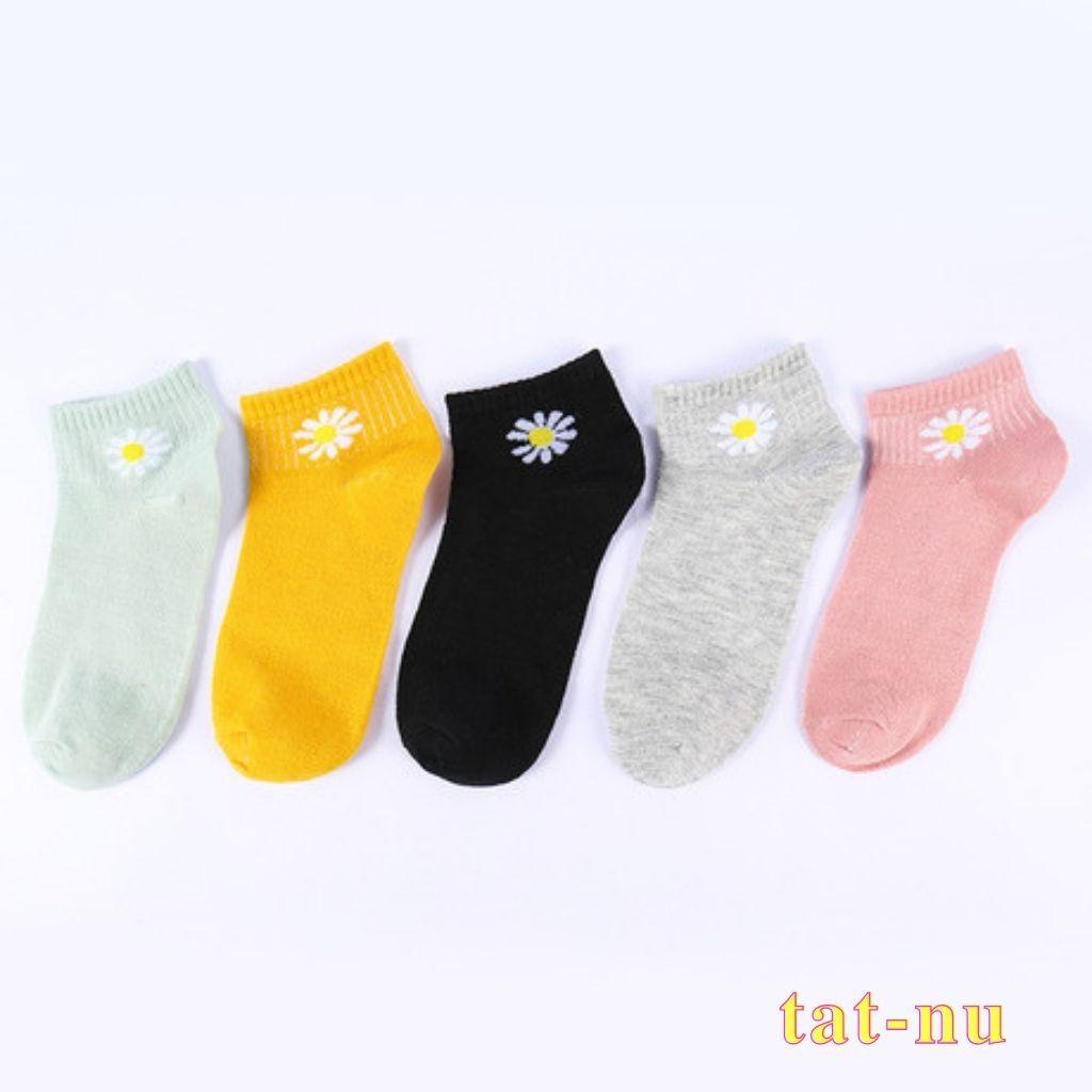 Tất Nữ ️️COMBO 10 Đôi Vớ Nữ Cổ Ngắn Hoa Cúc Dày Dặn Siêu Xinh