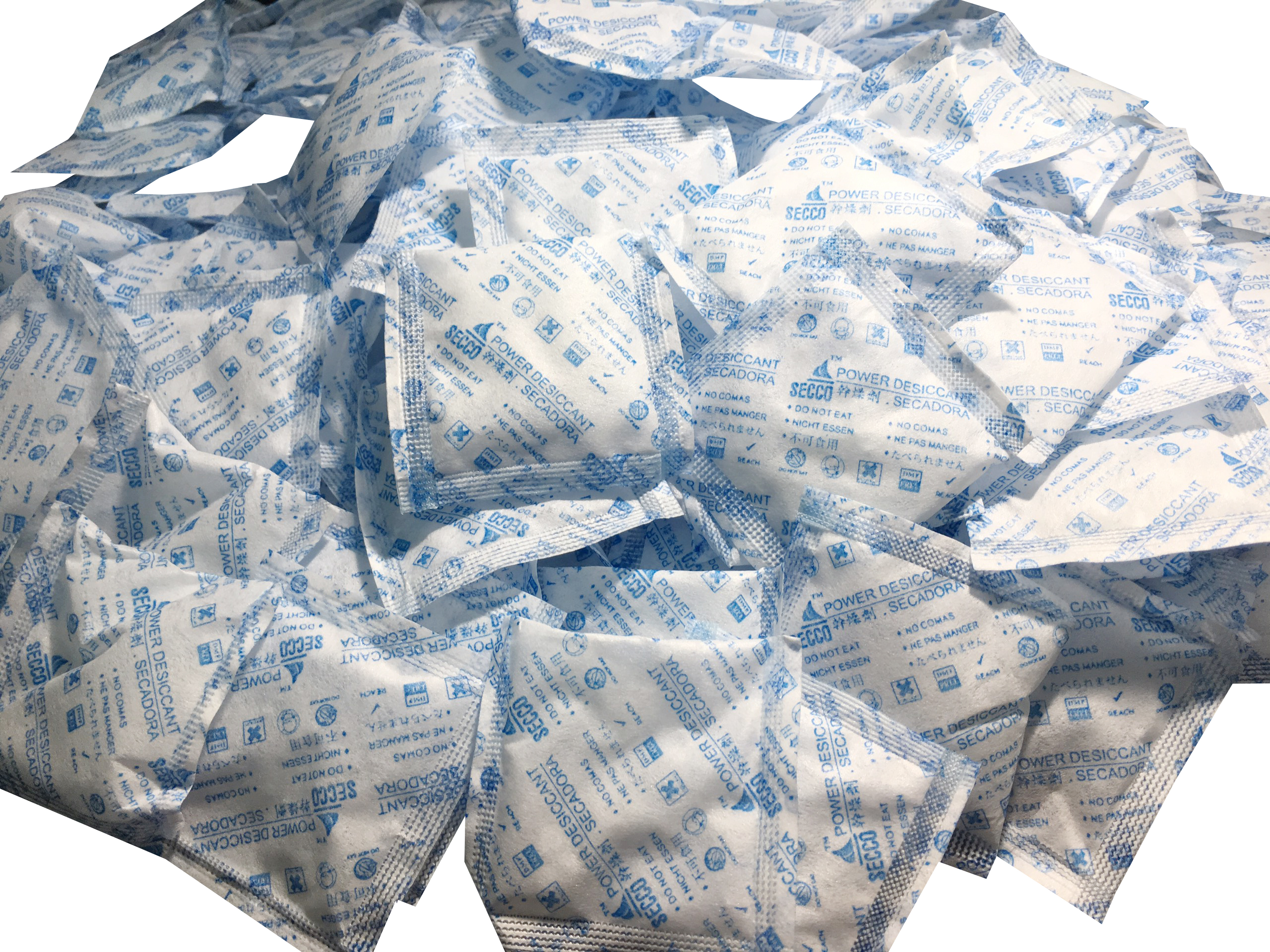 Túi hút ẩm Secco silica gel 3gr - 1kg (333 túi) - Chính hãng - Vải trắng - Chữ xanh logo