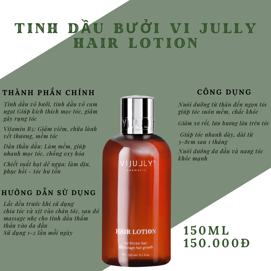 COMBO 3 CHAI TINH DẦU BƯỞI KÍCH MỌC TÓC VIJULLY 150ML - HAIR LOTION