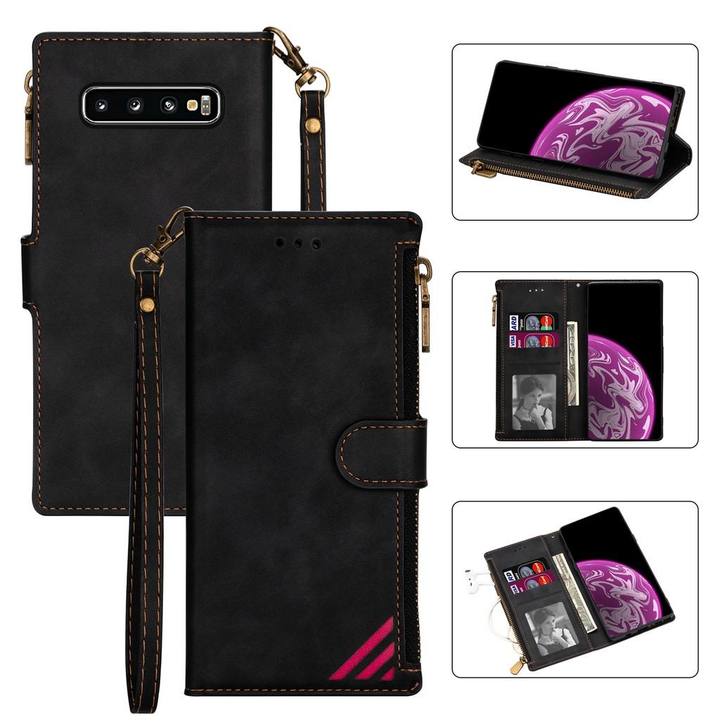 Bao da điện thoại nắp lật PU mềm cho Samsung Galaxy Note10 Note10+ Note9 Note8 S10 S9 S8 Plus S10+ S9+ S8+