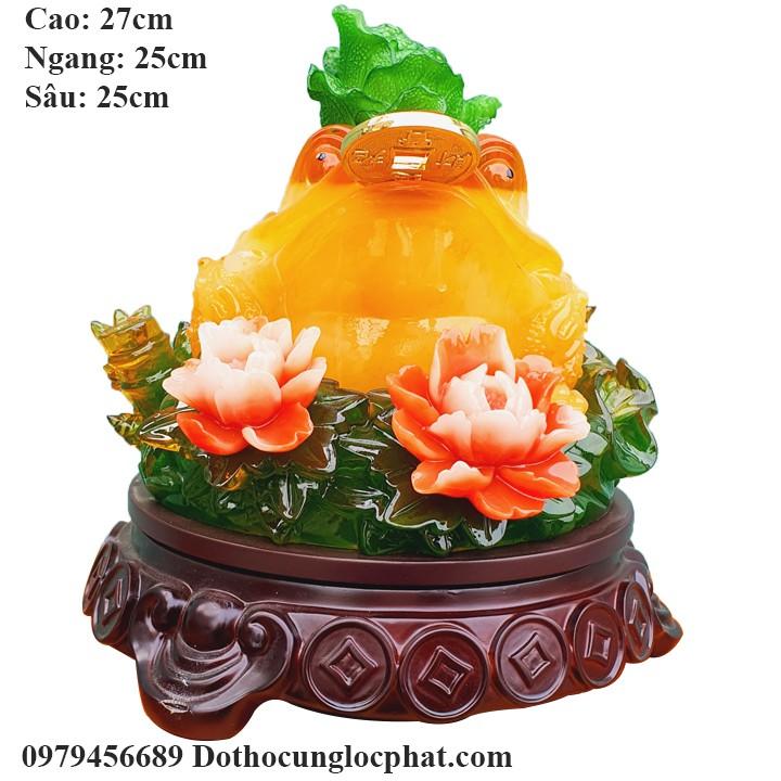 Tượng Cóc Ngậm Tiền Vàng Cao 27cm