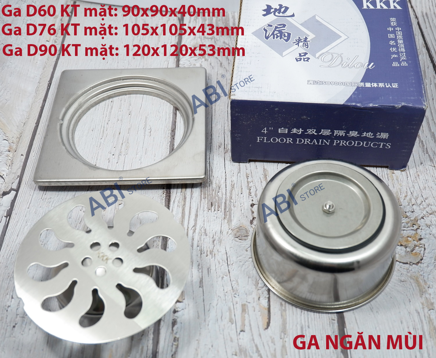 GA THOÁT SÀN INOX KKK CHỐNG MÙI D60,D76,D90 ĐẸP GIÁ RẺ HÀ NỘI