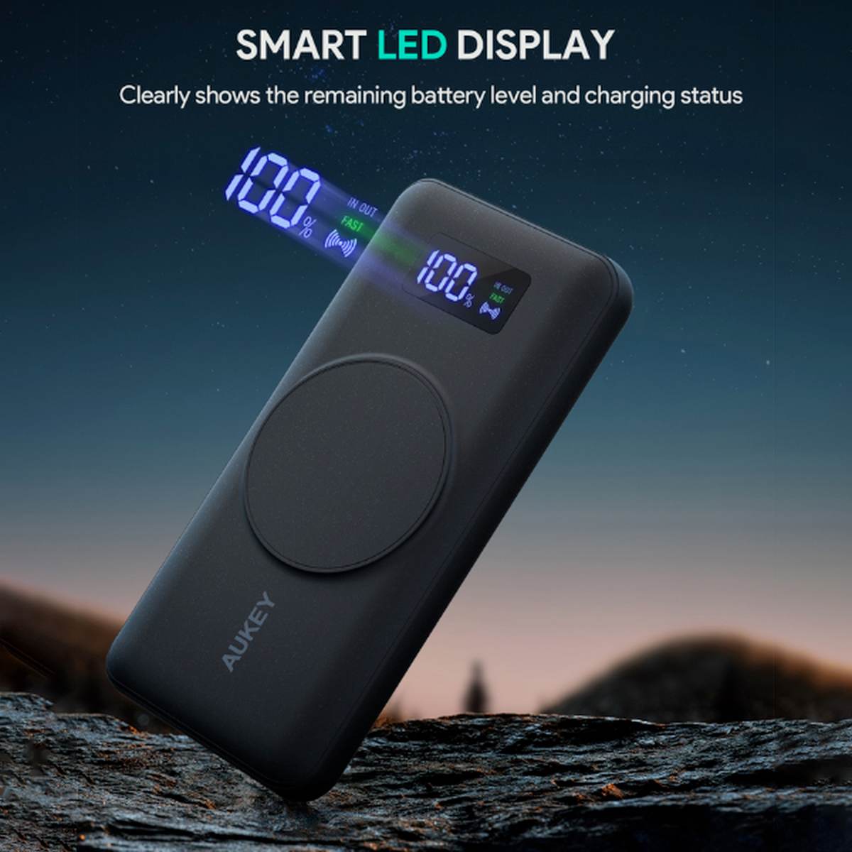 PIN DỰ PHÒNG HÍT NAM CHÂM CHO IP14 13 12 10.000MAH AUKEY PB-WL02I - HÀNG CHÍNH HÃNG