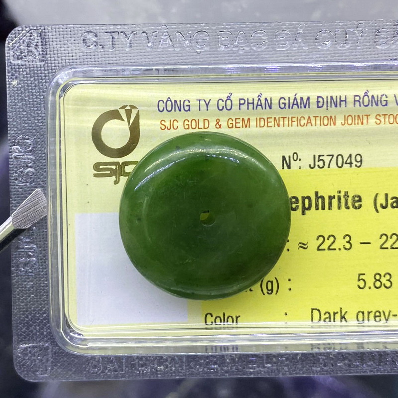 Ngọc Bội Đồng Điếu Ngọc Bích Nephrite Phong Thuỷ Tự Nhiên Kiểm Định