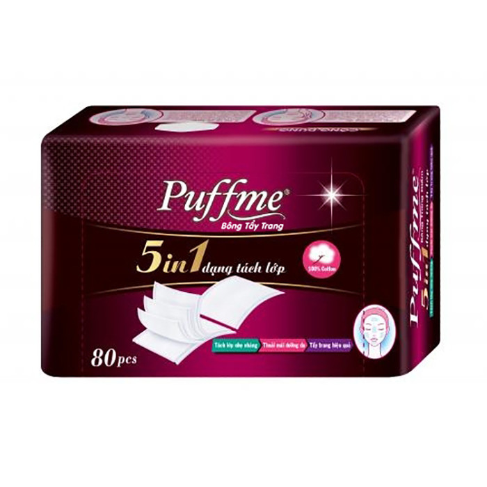 Bông Tẩy Trang Puffme 5 in 1 (80 miếng)