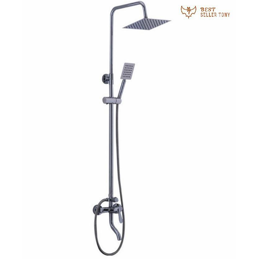 Bộ vòi sen tắm đứng mặt vuông INOX cao cấp - Best Seller Tony